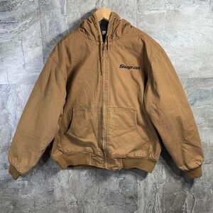 Vintage Snap On Jacket Mens XL Brown Pockets Lined Canvas Limited Workwear